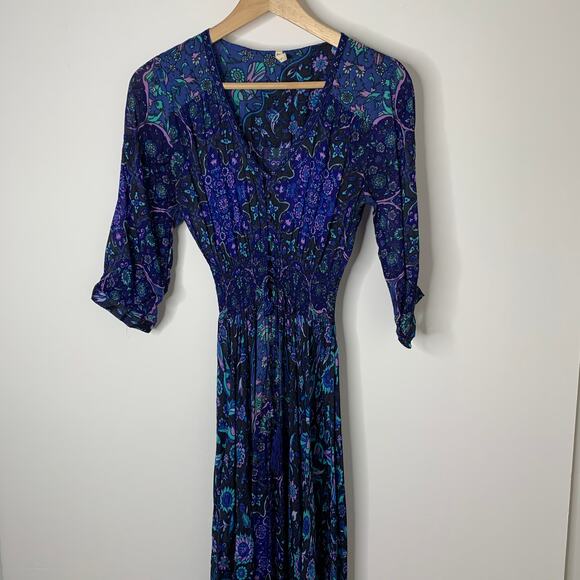 Spell Kiss The Sky Gown XS Bluejay Vintage Duster Lightweight Sheer Boho - Picture 4 of 15